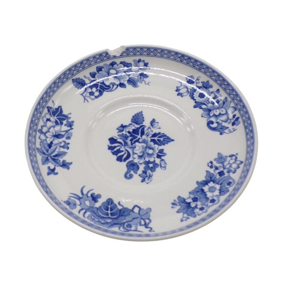 Spode Blue Room Collection Blue Groups Porcelain Demitasse 2-Cups 1-Saucer Set - Picture 7 of 9